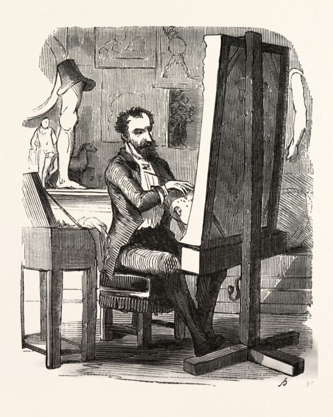 M. Dermilly painter by Bertall, 1820-1882, Paris, Soyons, France, Europe, 19th century. According