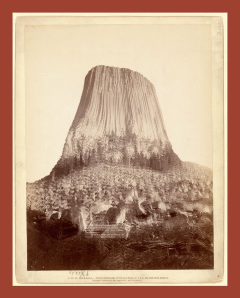 Devil's Tower. From W[est] side showing millions of tons of fallen rock. Tower 800 feet high from