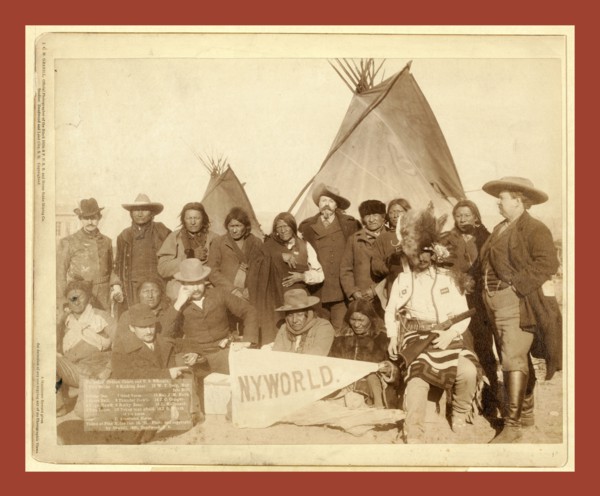 Indian chiefs and U.S. officials.  Two Strike.  Crow Dog.  Short Bull.  High Hawk.  Two Lance.