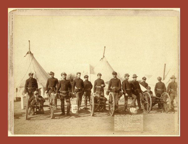 Famous Battery E of 1st Artillery. These brave men and the Hotchkiss gun that Big Foot's Indians