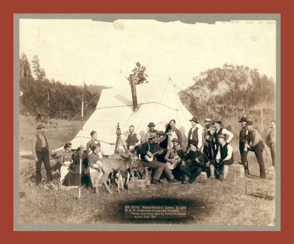 Happy Hours in Camp. G. and B.&M. Engineers Corps and Visitors, John C. H. Grabill was an american