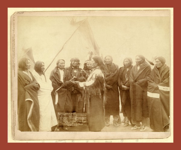 Indian chiefs who counciled with Gen. Miles and setteled [sic] the Indian War --  Standing Bull,