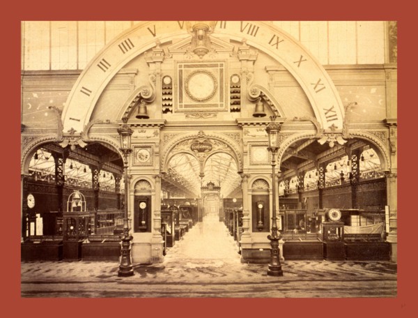 Entrance to the horological exhibit in the Palace of Diverse Industries, Universal Exhibition,