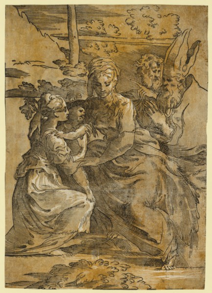The holy family with St. Margaret and a bishop, Trento, Antonio da, approximately