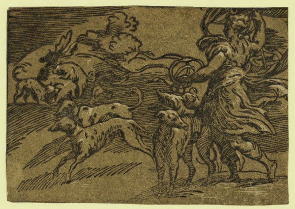 Diana hunting the stag, between 1530 and 1550. Trento, Antonio da, approximately 1508-approximately