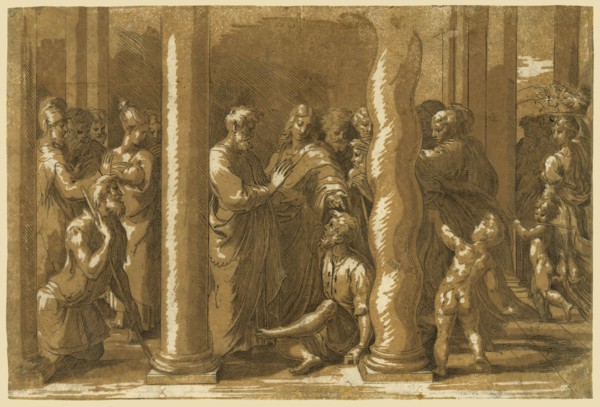 Saints Peter and John curing the sick, Raphael, 1483-1520, artist, between ca. 1500 and 1600,