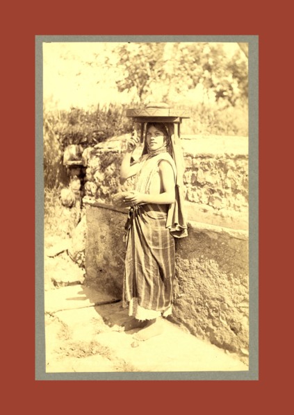 Types Algerians Young girl bread market, Neurdein brothers 1860 1890, the Neurdein photographs of