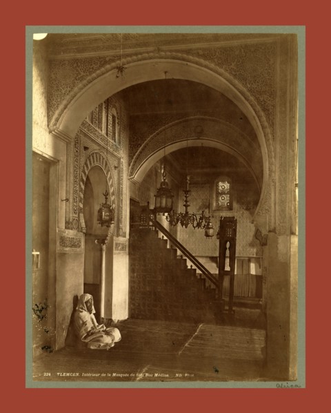 Tlemcen, Interior of the Mosque of Sidi Bou Medina, Algiers, Neurdein brothers 1860 1890, the
