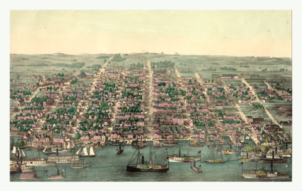 Birds eye view of Alexandria, Va., US, USA, America