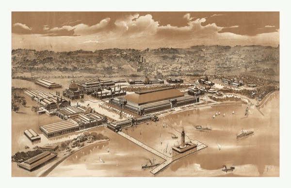 Bird's eye view of the World's Columbian Exposition, Chicago 1893, US, USA, America