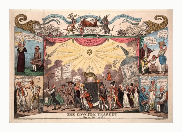The cowpox tragedy, scene the last, Cruikshank, George, 1792-1878, artist, London, 1812, Funeral