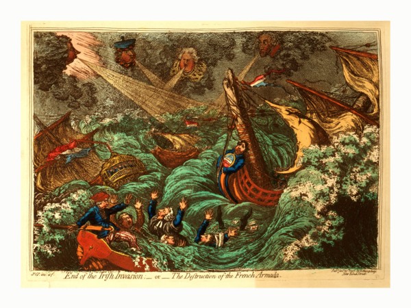 End of the Irish Invasion or  the Destruction of the French Armada, Gillray, James, 1756-1815,