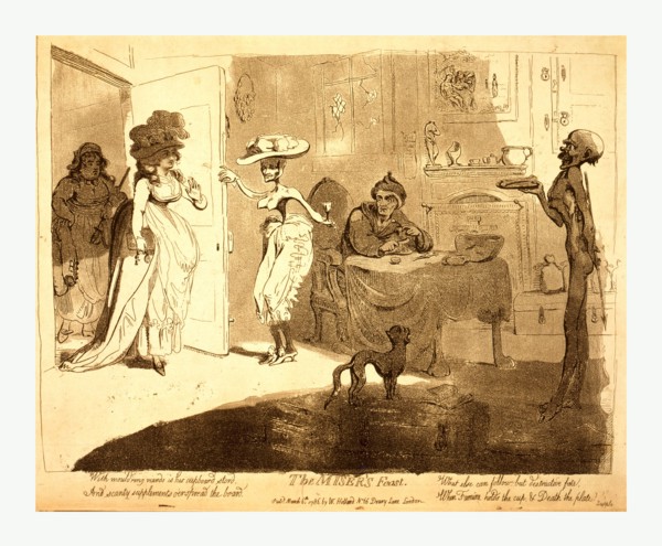 The miser's feast, Gillray, James, 1756-1815, artist, London : by W. Holland, en sanguine engraving