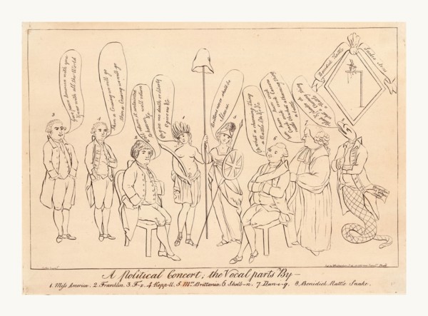 A political concert; the vocal parts by 1. Miss America, 2. Franklin, 3. F--x, 4. Kepp--ll, 5. Mrs.