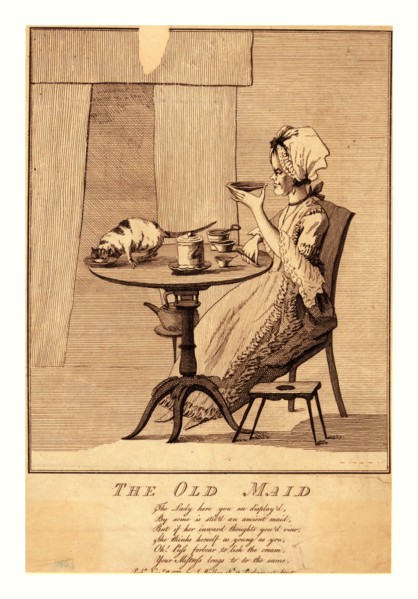 The old maid, en sanguine engraving