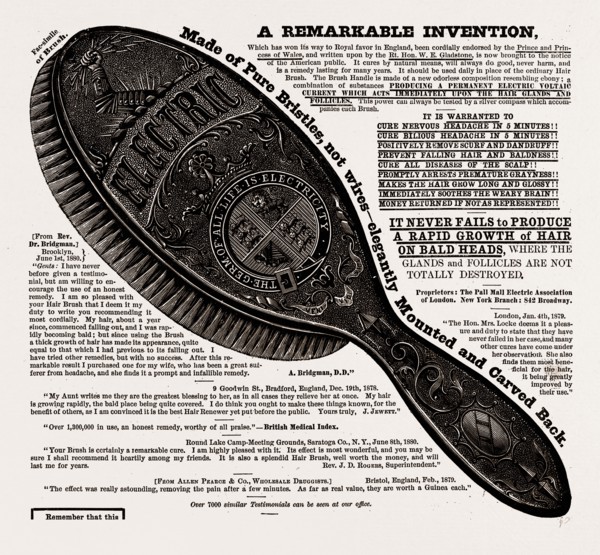 A BEAUTIFUL BRUSH, lasting for years, 19th century engraving