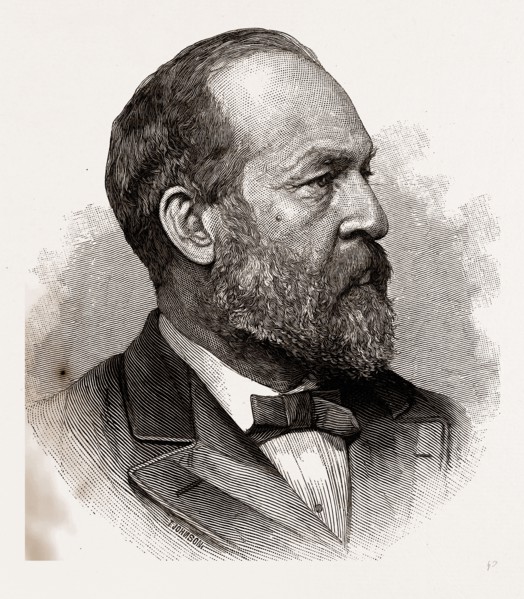 JAMES A. GARFIELD, PRESIDENT-ELECT OF THE UNITED STATES, 1880, 19th century engraving, USA, America