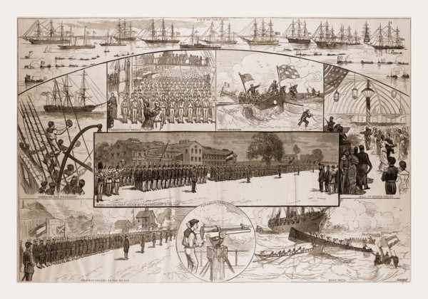 INCIDENTS OF THE NAVAL REVIEW AT FORTRESS MONROE.â€îFROM SKETCHES BY J. 0. DAVIDSON., 1880, 19th