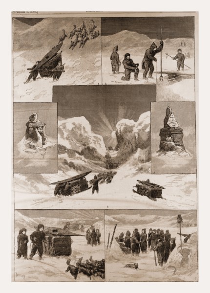 The search for Sir John Franklin, 3. Cenotaph erected by Captain Hall. 4. Lieutenant Irving's