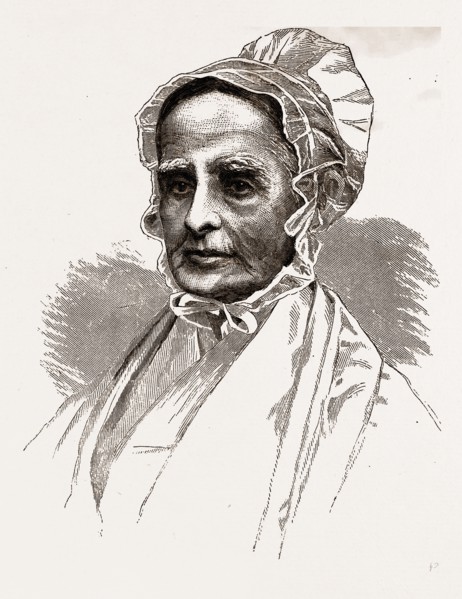 LUCRETIA MOTT", 1880, 19th century engraving, USA, America