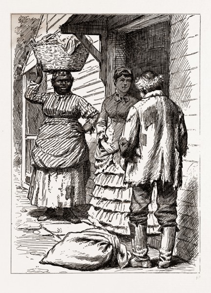 " COULDN'T I SLEEP IN DE KITCHEN ?", 1880, 19th century engraving, USA, America
