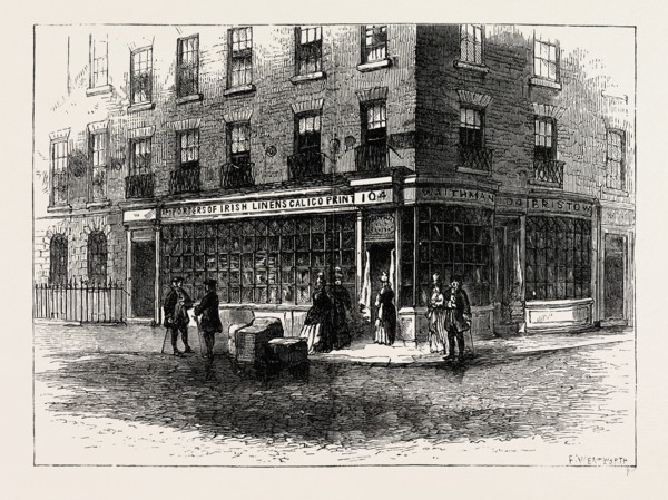 WAITHMAN'S SHOP. London, UK, 19th century engraving