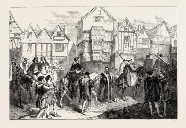 WOLSEY IN CHANCERY LANE. London, UK, 19th century engraving