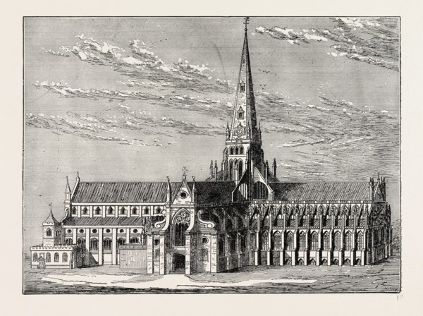 OLD ST. PAUL'S. London, UK, 19th century engraving