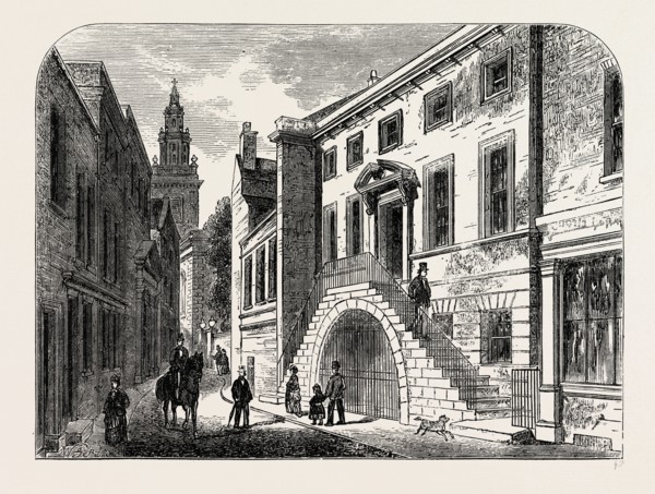 DYERS' HALL. London, UK, 19th century engraving