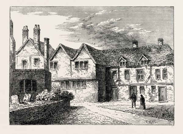 ST. Katherine's Hospital, THE BROTHERS' HOUSES IN 1781, London, UK, 19th century engraving