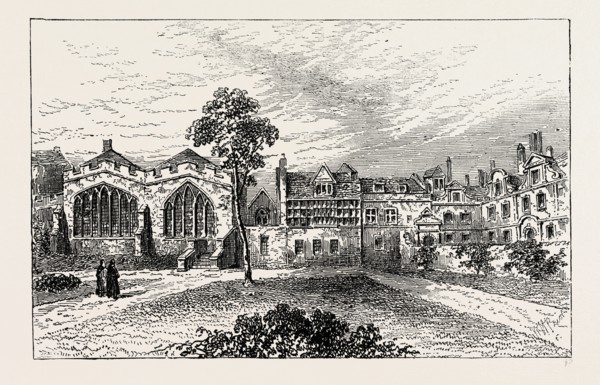 ST. HELEN'S PRIORY, AND LEATHERSELLERS' HALL, view by Malcolm in 1799, London, UK, 19th century