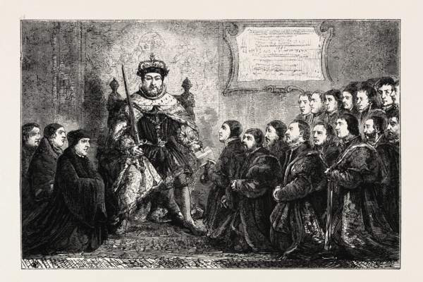 The Barber Surgeons picture, London, UK, 19th century engraving