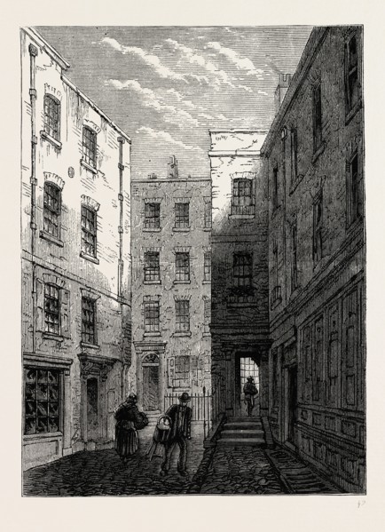 BOSWELL COURT. London, UK, 19th century engraving