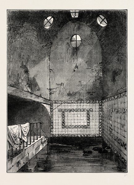 QUEEN ANNE'S BATH. London, UK, 19th century engraving