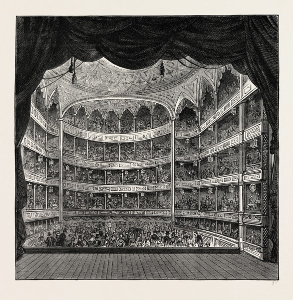 INTERIOR OF DRURY LANE THEATRE, 1804. London, UK, 19th century engraving