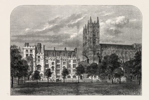 Dean's Yar, Westminster School, London, UK, 19th century engraving