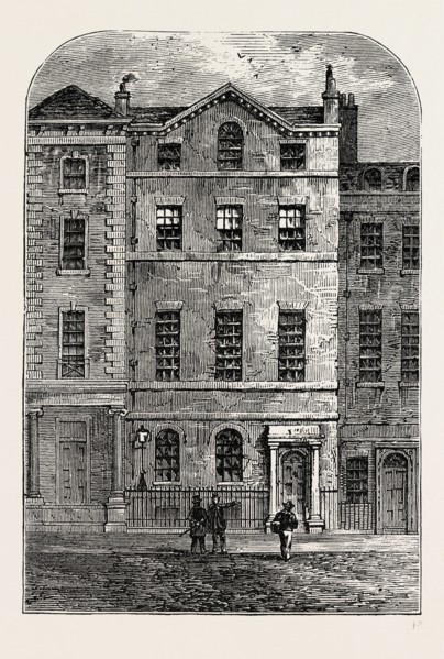 MRS. FITZHERBERT'S HOUSE, 1820. London, UK, 19th century engraving