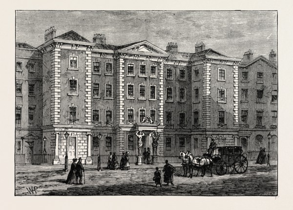 SCHOMBERG HOUSE, 1820. London, UK, 19th century engraving
