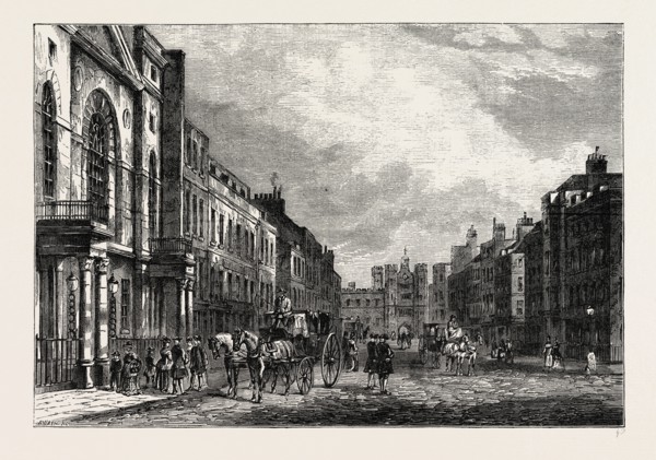 ST. JAMES'S STREET TN 1750. London, UK, 19th century engraving