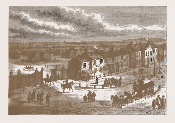 HYDE PARK CORNER 1N I750. London, UK, 19th century engraving