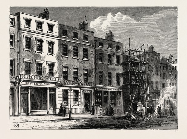 WIGMORE STREET IN 1820. London, UK, 19th century engraving