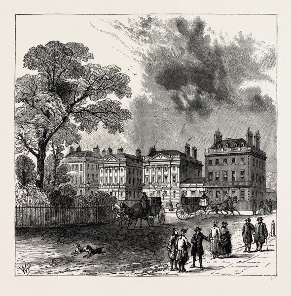 CANENDISH SQUARE, 1820. London, UK, 19th century engraving
