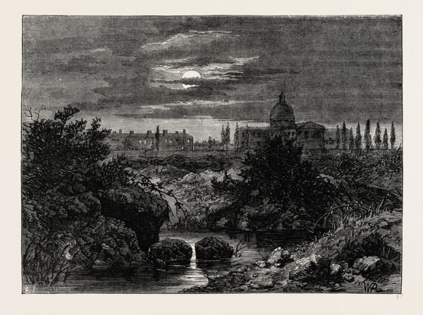 THE FIELD OF THE FORTY FOOTSTEPS. London, UK, 19th century engraving