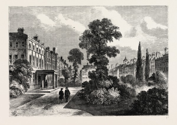 QUEEN SQUARE, 1810, London, UK, 19th century engraving