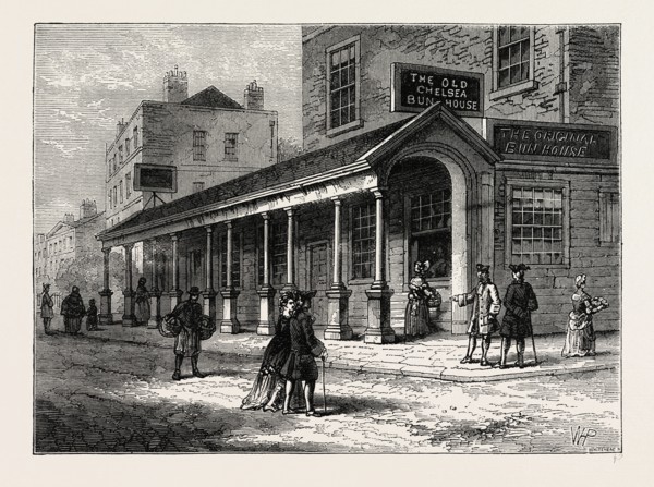 The Chelsea Bun-House, 1810. London, UK, 19th century engraving