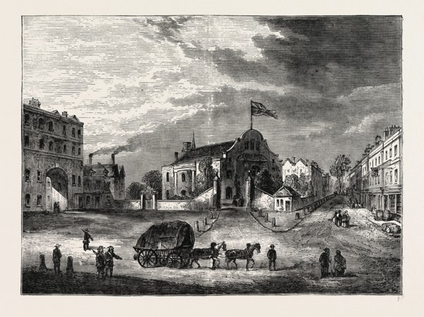 OLD KENSINGTON CHURCH, ABOUT 1750. London, UK, 19th century engraving