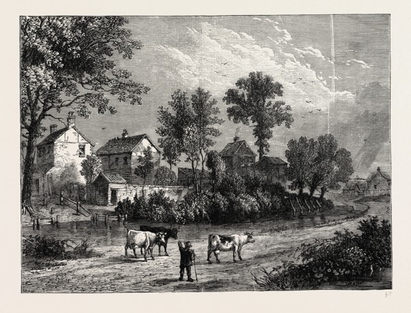 FARM IN THE REGENT'S PARK, 1750. London, UK, 19th century engraving