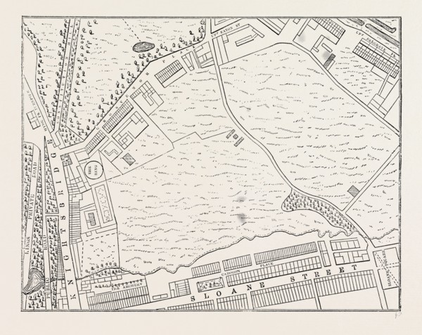 MAP OF BELGRAVIA, 1814. London, UK, 19th century engraving