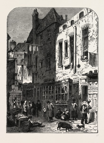 THE "ROOKERY," ST. GILES'S, 1850. London, UK, 19th century engraving