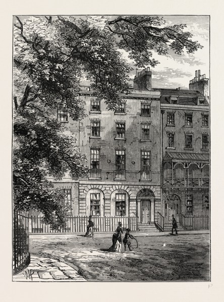 SIR THOMAS LAWRENCE'S HOUSE, RUSSELL SQUARE. London, UK, 19th century engraving